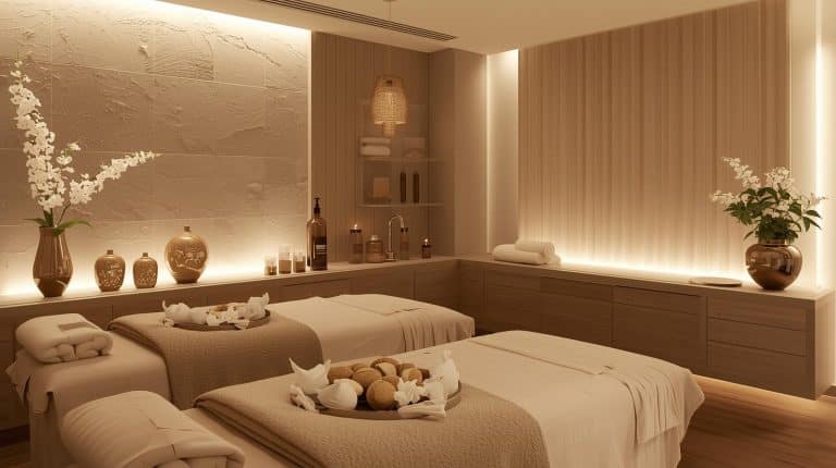 Therapist performing stress relief massage at a modern spa center in Dhaka